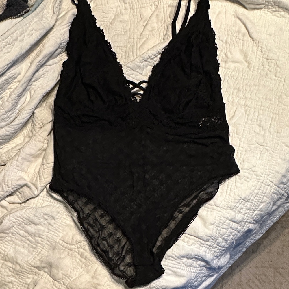 Aerie Black Lace Bodysuit